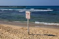 Bathing and swimming prohibited sign in Tel Aviv Royalty Free Stock Photo