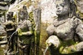 Bathing temple figures or holy water fountain of Goa Gajah or Elephant Cave significant Hindu archaeological site for travelers Royalty Free Stock Photo