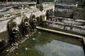 Bathing temple figures or holy water fountain of Goa Gajah or Elephant Cave significant Hindu archaeological site for travelers Royalty Free Stock Photo