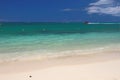 Bathing zone on sandy beach in tropics. Trou aux Biches, Mauritius Royalty Free Stock Photo