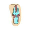 Bathrobe color line icon. A loose-fitting outer garment, worn by either men or women after shower. Pictogram for web