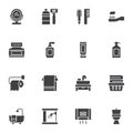 Bathroom accessories vector icons set