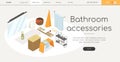 Bathroom aesthetics - line design style isometric web banner