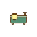 Bathroom bath filled outline icon