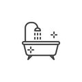 Bathroom bath line icon