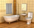 Bathroom with bath toilet and wash basin