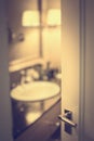 Bathroom blur backgrounds with door Royalty Free Stock Photo