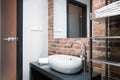 Bathroom with brick wall Royalty Free Stock Photo