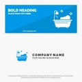 Bathroom, Clean, Shower SOlid Icon Website Banner and Business Logo Template