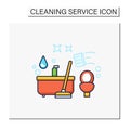 Bathroom cleaning color icon