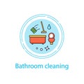 Bathroom cleaning concept line icon