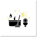 Bathroom cleaning glyph icon