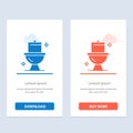 Bathroom, Cleaning, Toilet, Washroom Blue and Red Download and Buy Now web Widget Card Template