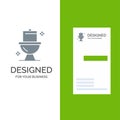 Bathroom, Cleaning, Toilet, Washroom Grey Logo Design and Business Card Template
