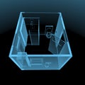 Bathroom (3D xray blue transparent)