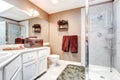 Bathroom with decorative antique chest