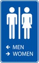 Bathroom Directional Sign Men Left, Women Right