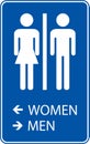 Bathroom Directional Sign Women Left, Men Right