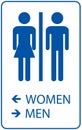 Bathroom Directional Sign Women Left, Men Right