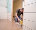 Bathroom door renovation Royalty Free Stock Photo