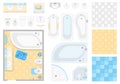 Bathroom elements - set of modern vector objects Royalty Free Stock Photo