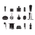 Bathroom equipments set, monochrome