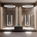 A bathroom equipped with self-sanitizing, adaptive surfaces and personalized hydrotherapy pods3