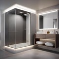 A bathroom equipped with self-sanitizing, adaptive surfaces and personalized hydrotherapy pods2