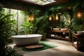 bathroom with exotic rainforest influences