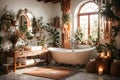 bathroom with exotic rainforest influences