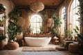 bathroom with exotic rainforest influences