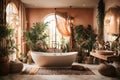 bathroom with exotic rainforest influences