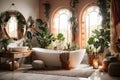 bathroom with exotic rainforest influences