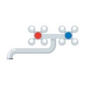 Bathroom faucet icon for washing and showering