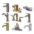 bathroom faucet set cartoon vector illustration Royalty Free Stock Photo