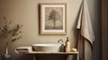 Ornate Photo Frame: Bathroom Sink Under A Tree Framed Art