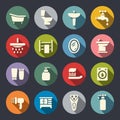 Bathroom flat icon set Royalty Free Stock Photo