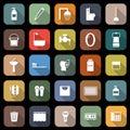 Bathroom flat icons with long shadow Royalty Free Stock Photo
