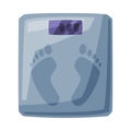 Bathroom Floor Scales, Weight Measure Equipment Cartoon Style Vector Illustration