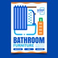 Bathroom Furniture Creative Promo Banner Vector Royalty Free Stock Photo