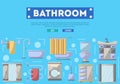 Bathroom furniture renovation poster in flat style Royalty Free Stock Photo