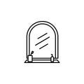 bathroom, furniture, sink line illustration icon on white background