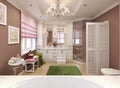 Bathroom for girls in classic style Royalty Free Stock Photo