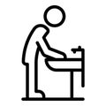 Bathroom hand wash icon, outline style