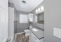 Detroit, Michigan -USA- February 11, 2023: bathroom has modern upgrades during a home renovation Royalty Free Stock Photo