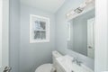 detroit, Michigan -USA- February 8, 2023: bathroom has modern upgrades during a home renovation Royalty Free Stock Photo