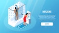 Bathroom Hygiene Horizontal Banner Royalty Free Stock Photo