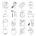 Bathroom and hygiene objects icons Royalty Free Stock Photo