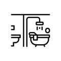 Black line icon for Bathroom, bagnio and lavatory