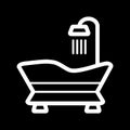 Bathroom icon. Bath with shower sign. Royalty Free Stock Photo